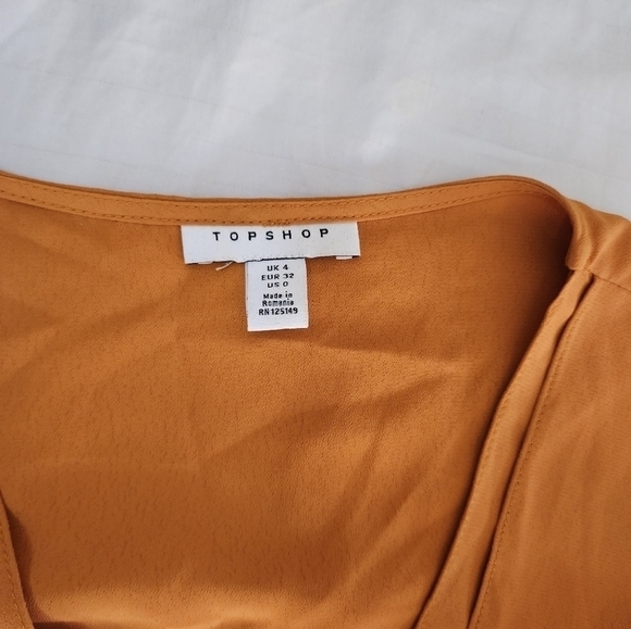 Topshop Mustard yellow knot mini dress size 0 - Picture 5 of 7